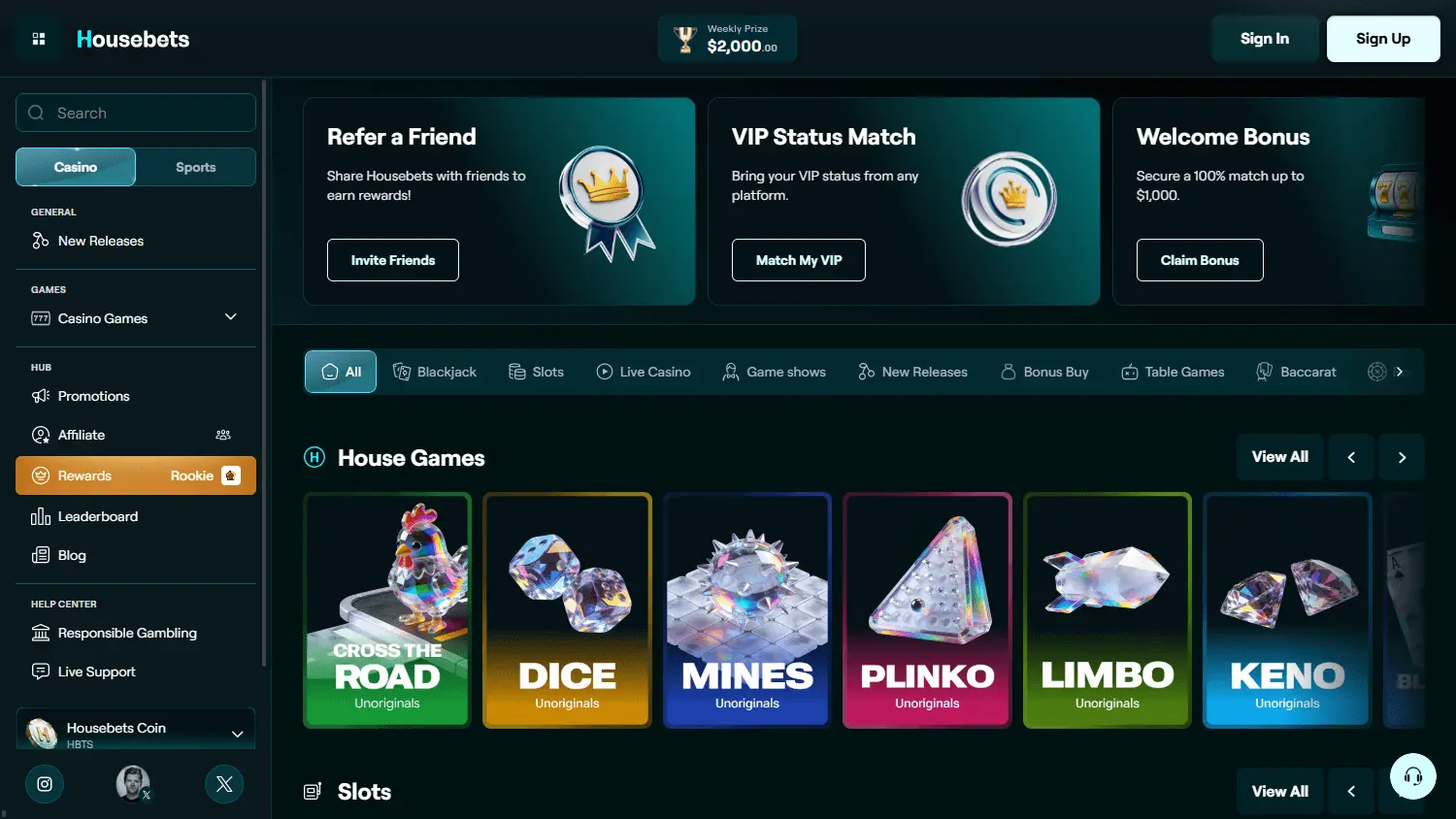 Housebets Casino: Crypto Gaming, Slots and Live Casino image 1