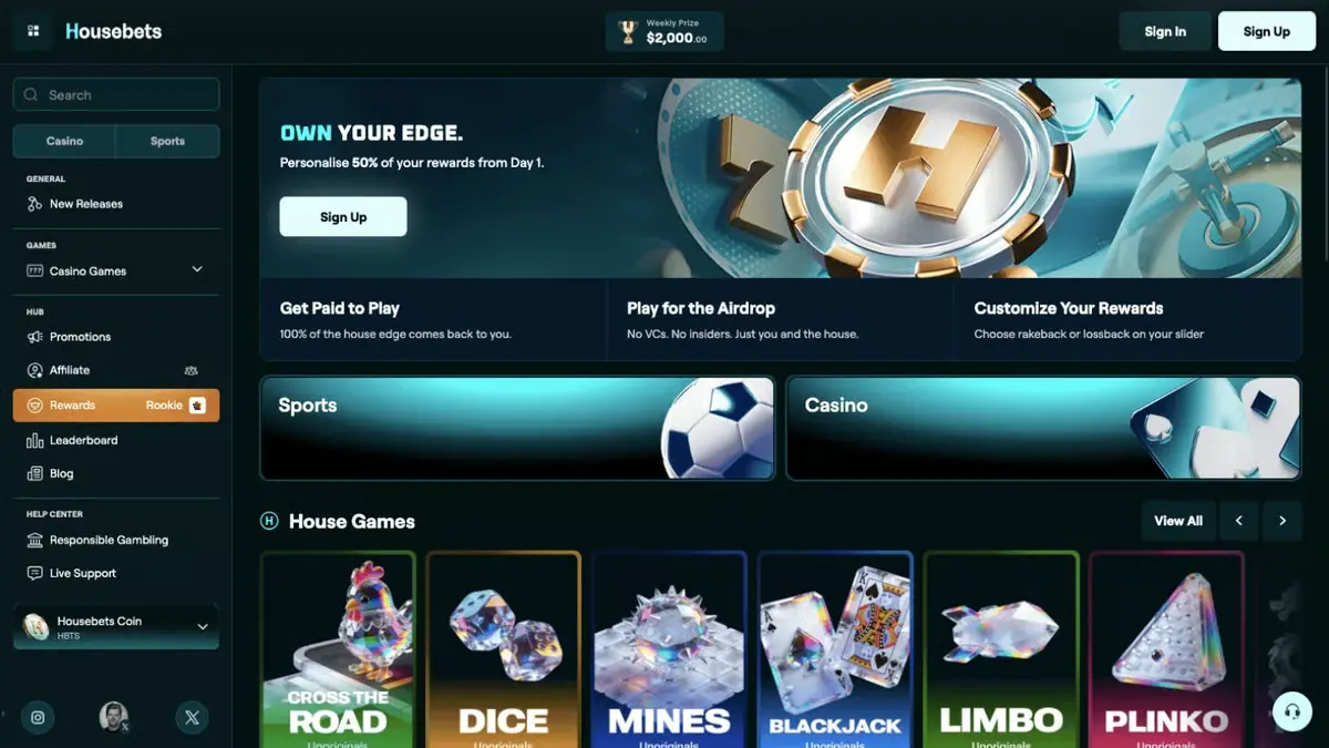 Housebets Casino: Crypto Gaming, Slots and Live Casino image 2